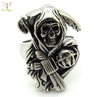 ✈ Gothic Mens Sons of Anarchy 316L Stainless Steel Punk Biker Finger Ring Jewelry Gift