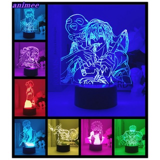 โคมไฟตั้งโต๊ะ LED อะคริลิค รูปอนิเมะมหาเวทย์ผนึกมาร 3D ชาร์จ USB พร้อมรีโมตคอนโทรล G*F