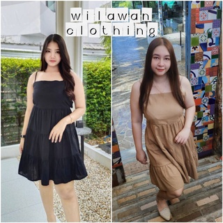 swan dress *เดรสสาวอวบ plus size สายเดี่ยวกระโปรงบาน ใส่ได้2แบบ น่ารักมากค่ะ