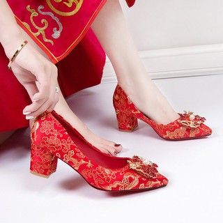 CICIshoes New Womens Red Wedding Shoes, Flat Red Bridal Heels