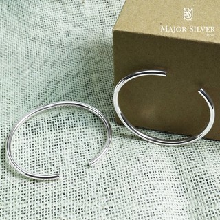 🎁 กำไลเนื้อเงินแท้ 925 : Silver cuff bracelet / Major silver store  :  ฺB-4/030