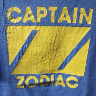 เสื้อยืดมือสอง Vintage Usa งานเก่าตะเข็บเดี่ยว Captain Zodiac Size L.อก22/ยาว30