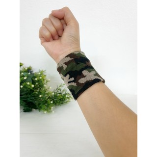 สายยืดรัดข้อมือ ลายพราง สีขี้ม้า ไว้สำหรับใส่เล่นกีฬา เดินทา…