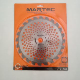 ใบตัดหญ้าวงเดือนขนาด10"×24ฟัน(ติดเพชร)MARTEC