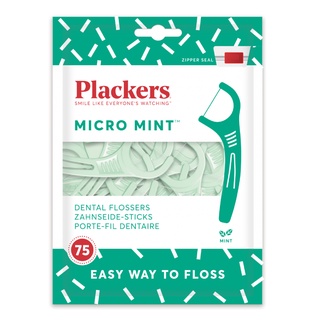 ไหมขัดฟันแบบมีด้ามจับ Plackers Flosser Micro Mint 75 pcs