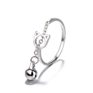 Cute Hollow Bell Cat Rings Adjust Studant Ins Girl