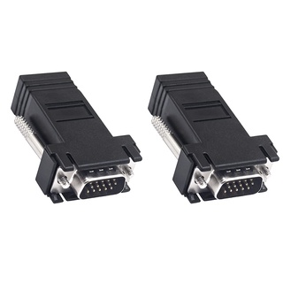 อะแดปเตอร์ขยายสายเคเบิลเครือข่ายอีเธอร์เน็ต VGA Cat5e 6 VGA เป็น RJ45 1080P HD VGA 15 Pin ตัวผู้ เป็น LAN RJ45 ตัวเมีย