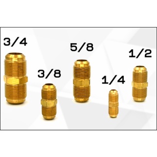 ยูเนี่ยนทองเหลือง ขนาด 3/4, 5/8, 1/2, 3/8, 1/2" หรือ 2 หุน, 3 หุน, 4 หุน, 5 หุน