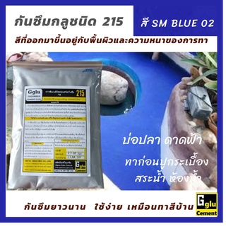 กลู (gglu)กาวซีเมนต์กันซึมชนิดทา215สีฟ้า SM BLUE 02 ขนาด 1กก สำหรับทาป้องกันและแก้ไขการรั่วซึมห้องน้ำดาดฟ้าบ่อปลาสระน้ำ