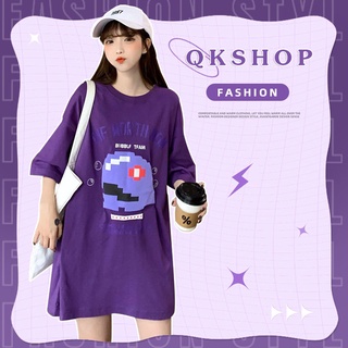 QKshop 🔥🐳มาจ้าหนุ่มๆสาวๆ จังหวะนี้ต้องเสื้อยืดทรงโอเวอร์ไซส์ สกรีนลายการ์ตูนสุดน่ารัก  พร้อมสกรีนลายอักษรภาษาอังกฤษเริสม