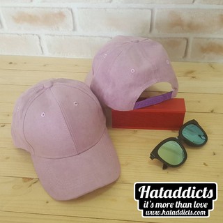 หมวกแก๊ปไม่มีลาย snapback สีม่วง