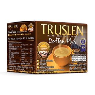 ทรูสเลนคอฟฟี่พลัส Truslen Coffee Plus กาแฟคุมน้ำหนัก สลายไขมัน หุ่นเฟิร์ม กระชับ ไม่มีน้ำตาล 16 กรัม บรรจุ10ซอง