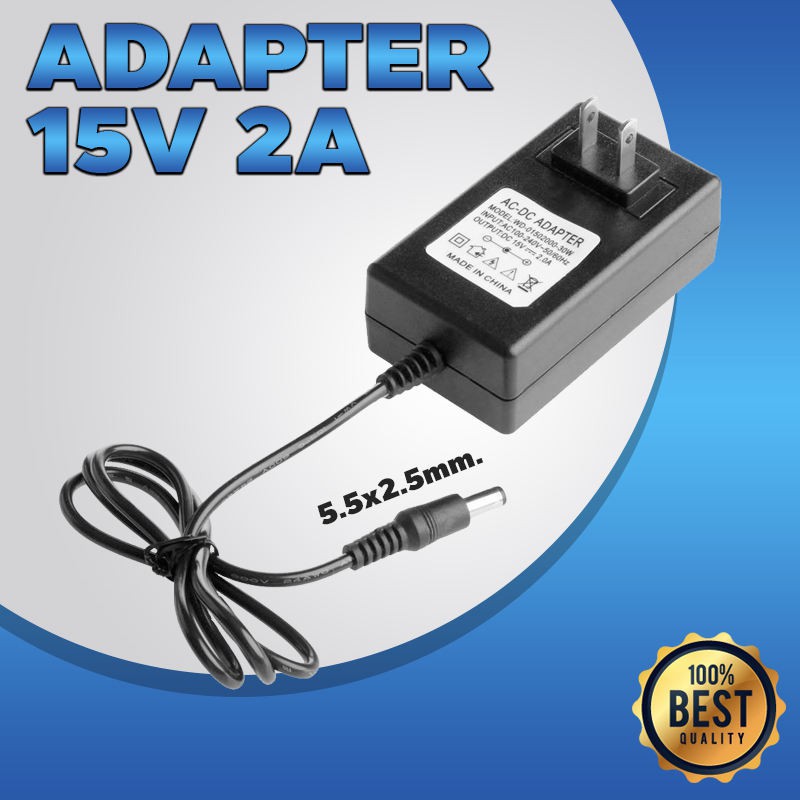 Adapter 15V 2A Switching Power Supply adapter AC 100V-240V DC 2000mA Plug 2.5mm