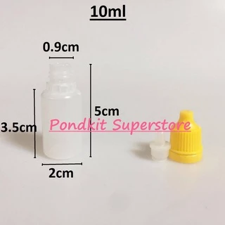 ขวดหยดพลาสติกเปล่า สีขุ่นพร้อมจุกและฝา 5ml/10ml/20ml จำนวน1ชิ้น