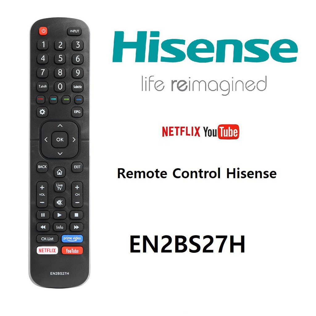 Kalley EN2BS27H สําหรับ Hisense TV รีโมทคอนโทรล NETFLIX YouTube 50R5 55R5 EN2BS27H 70B7100UW 55B7100