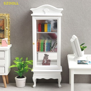 [cxSZDOLL] ตู้โชว์ ตู้หนังสือ เฟอร์นิเจอร์ ขนาดเล็ก 1:12 สําหรับตกแต่งบ้านตุ๊กตา