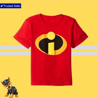 เสื้อยืดพิมพ์ลายเสื้อยืดDisney The Incredibles เสื้อยืดลําลอง แขนสั้น สําหรับเด็กผู้ชาย 6YTDS-4XL