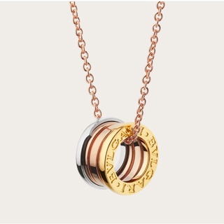 2021 ใหม่สร้อยคอ B.Zero1 18 Kt สีโรสโกลด์พร้อมจี้ดอกกุหลาบสีขาวและสีเหลือง 18 ชิ้น