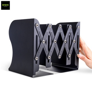 ERORO ที่เก็บหนังสือ ยืดขยายได้ Bookends ที่กั้นหนังสือ สแตนเลส อุปกรณ์จัดเก็บหนังสือ ขนาดกลาง ฉากกั้นหนังสือ