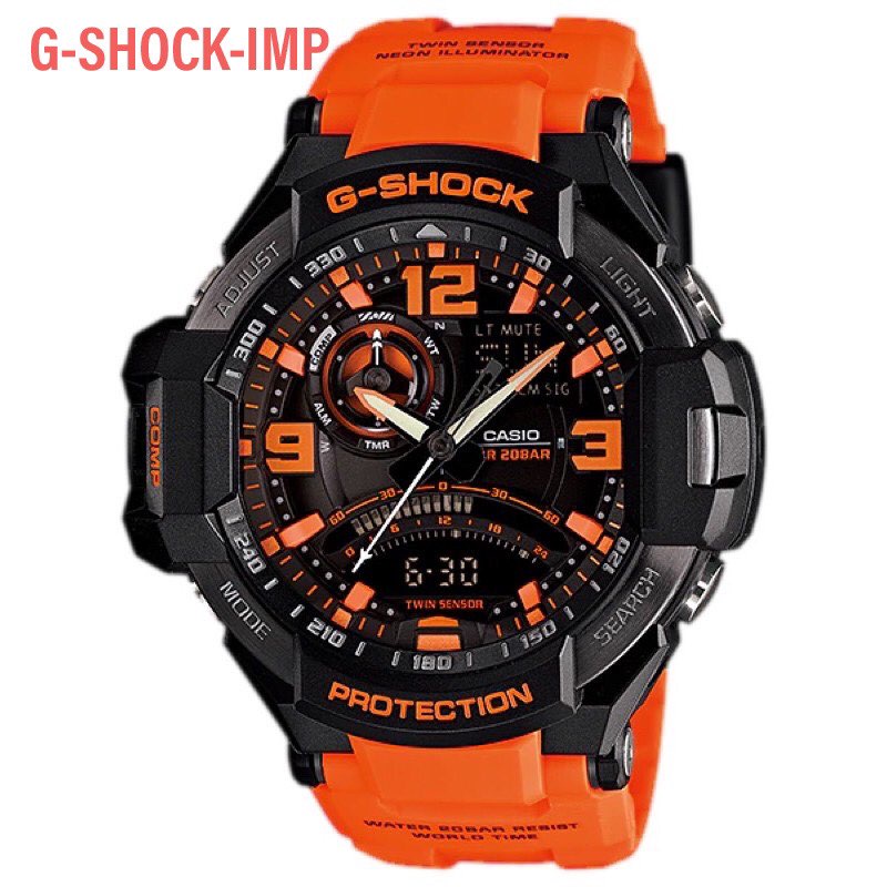 นาฬิกา CASIO G-SHOCK รุ่น GA-1000-4A นักบินดำส้ม ของแท้ประกันศูนย์ CMG 1 ปี