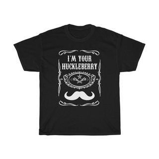 【Hot】เสื้อยืด พิมพ์ลายโลโก้สโลแกน Im Your Huckleberry S Tombstone สีกรมท่า ไซซ์ S ถึง 3XL