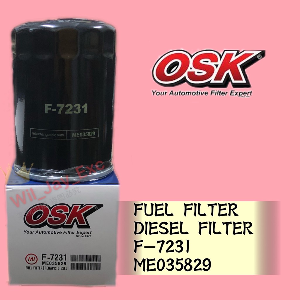 OSK FUEL FILTER F-7231 สําหรับ EXCAVATOR MS110-5/8,MS120-2/8,MS180-3/8, LS260FJ2,LS265FJ2,SK07N2,4D3