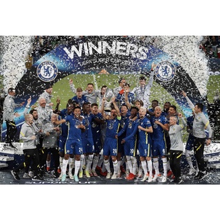 โปสเตอร์ Chelsea เชลซี champions แชมป์ Super Cup 2020 2021 poster โปสเตอร์ฟุตบอล ตกแต่งผนัง รูปติดห้อง ของแต่งห้อง