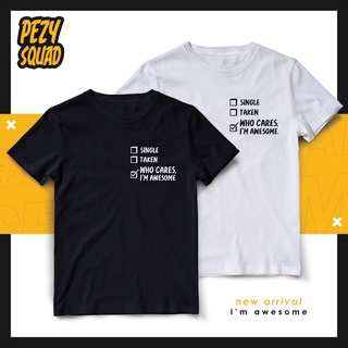 PEZY SQUAD เสื้อยืดมินิมอลลาย IM AWESOME สีดำ / ขาว