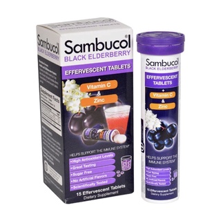 (เม็ดฟู่)Sambucol Black Elderberry Effervescent Tablets plus Vitamin C &amp; Zinc 15 Effervescent Tablets