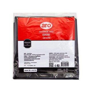 เอโร่ ถุงขยะดำแบบหนา ขนาด 30x40 นิ้ว 24 ใบ 1 กก. Aro Thick Garbage Bag Size 30x40 inches 24 pcs 1 kg.