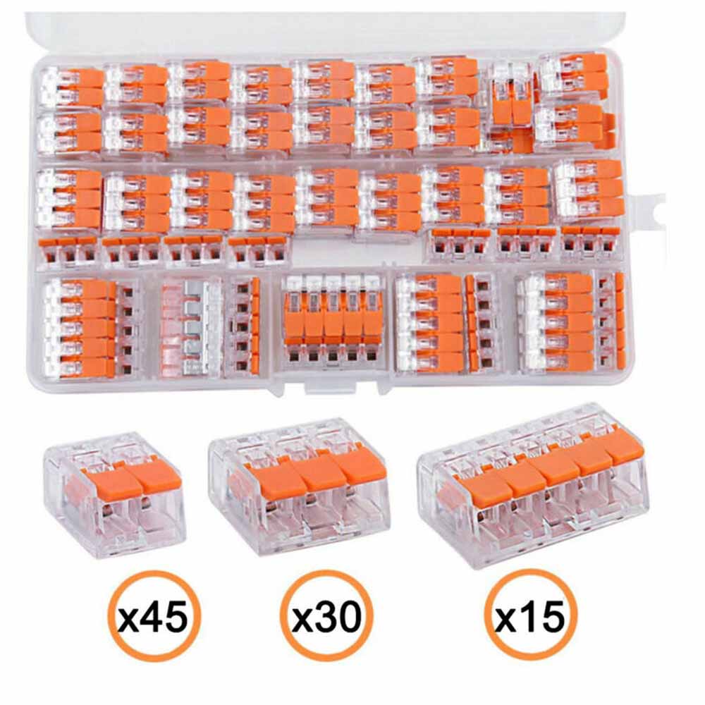 90x สําหรับ Wago 221 ตัวเชื่อมต่อไฟฟ้าบล็อกลวด Clamp Terminal สายนํากลับมาใช้ใหม่เครื่องมือบ้าน