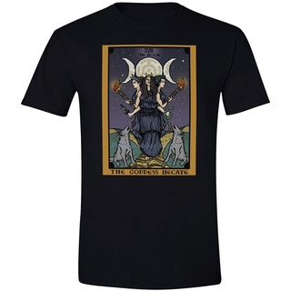 [COD]ใหม่ เสื้อยืดลําลอง แขนสั้น พิมพ์ลาย Triple Moon Goddess Hecate Witch Tarot แฟชั่นสําหรับผู้ชาย 2022S-5XL