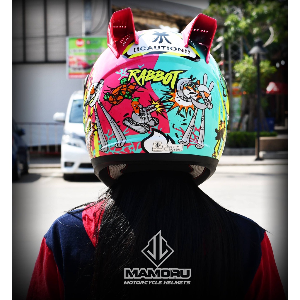 หมวกกันน็อค MAMORU ลาย กระต่าย Rabbot พร้อมหู หมวกกันน็อก รูปที่ 8