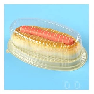 DEDEE (25ชุด) กล่องเค้ก วงรีฐานสีครีม+ฝาใส กล่องใส่ชีสเค้ก กล่องเบเกอรี่ กล่องเค้กวุ้น