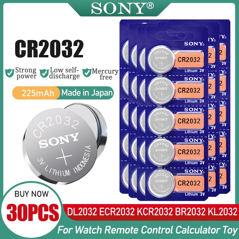 30PCS Original SONY CR2032 CR 2032 3V Lithium Battery DL2032 ECR2032 BR2032 For Watch Car Remote Con