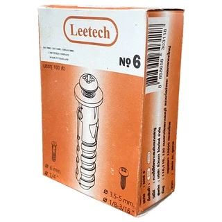 Leetech พุกพลาสติก หัวระเบิดพลาสติก No.6 , No.7, No.8 (กล่องละ 100 ตัว)