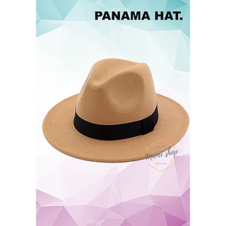 หมวกปานามา วูสีนู้ด พร้อมส่ง Panama hats หมวกปีกกว้างที่เป็นที่นิยมสูงสุด Wool สีนู๊ด