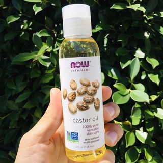 น้ำมันละหุ่ง Solutions Castor Oil 118mL (Now Foods®) บำรุงผิวและเส้นผม เหมาะกับทุกสภาพผิวแม้ผิวที่บอบบาง