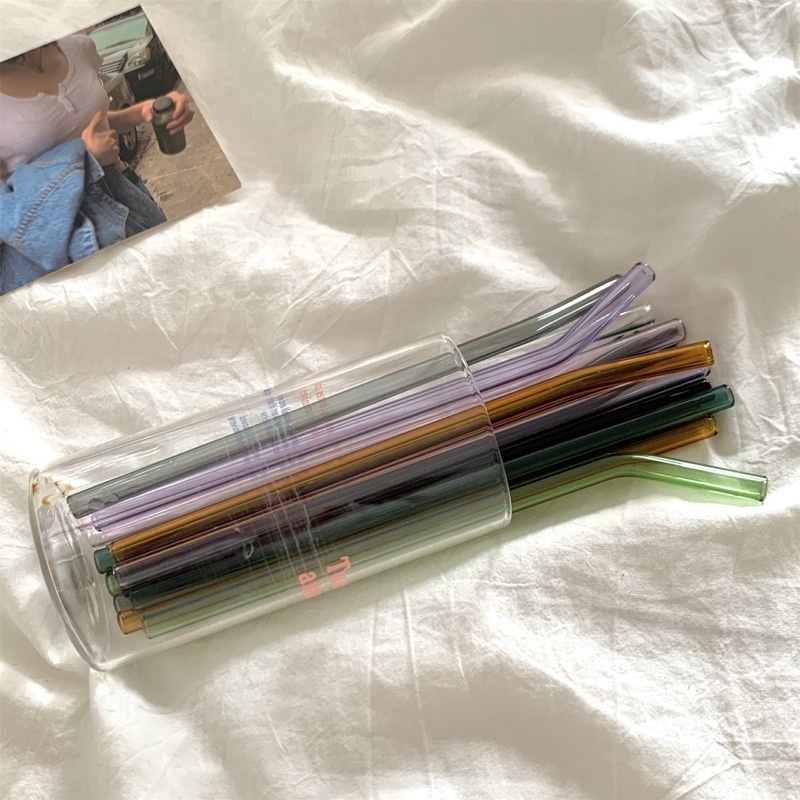สไตล์อินส์เกาหลี/หลอดแก้วสีทำเอง/ใสรักษาสิ่งแวดล้อม/สร้างสรรค์/หลอดบอโรซิลิเกตทนความร้อน/พร้อมส่ง - 4