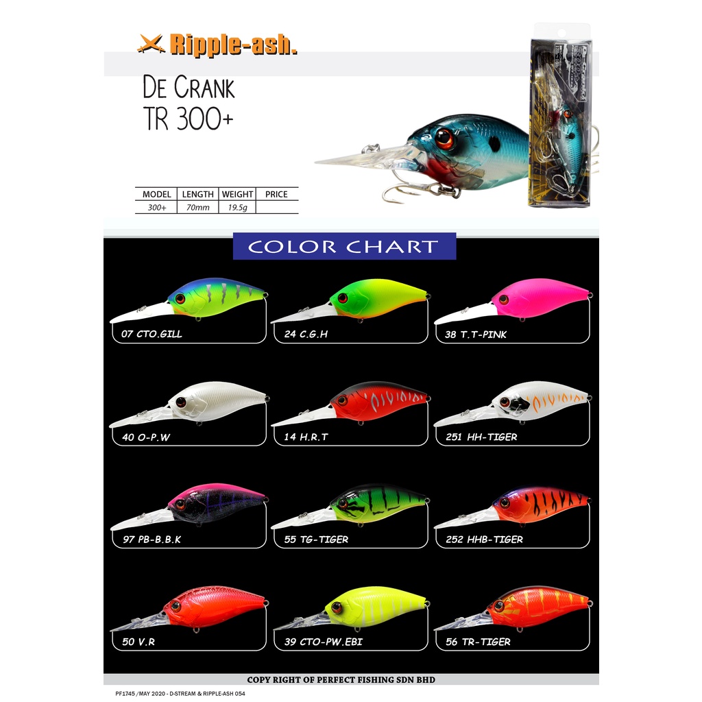 Ripple-ash เหยื่อตกปลา DE-Crank TR300+ (ส่วนที่ 1) BAITS LURES Deep Crank Bait Opass Lure Zero Arise