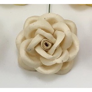 ดอกกุหลาบ 5CM สีครีมอ่อน30 ดอก ดอกไม้กระดาษสา งานแต่ง Mulberry Paper Flower