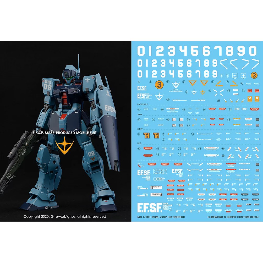 Water Decal [MG] RGM-79SP GM SNIPER2  แท้จาก G-Rework