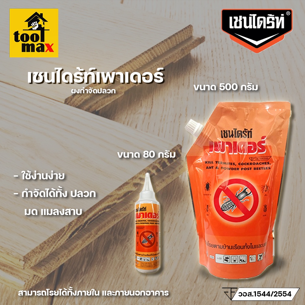 เชนไดรท์ เชนไดร้ท์เพาเดอร์ ผงกำจัดปลวก (80/500กรัม) สำหรับใช้ทั้งภายในและภายนอกอาคาร