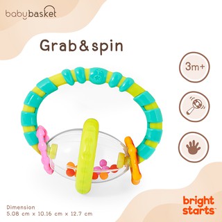 Bright Starts Grab &amp; Spin ของเล่นเขย่าลูกปัด ของเล่นเด็ก เพื่อเสริมสร้างพัฒนาการของเด็ก