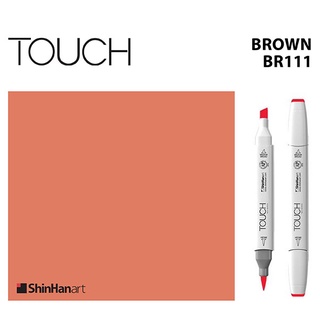 TOUCH TWIN BRUSH MARKER BR111 (BROWN) / มาร์คเกอร์หัวพู่กัน-หัวตัดขนาดกลาง รหัส BR111 (BROWN)