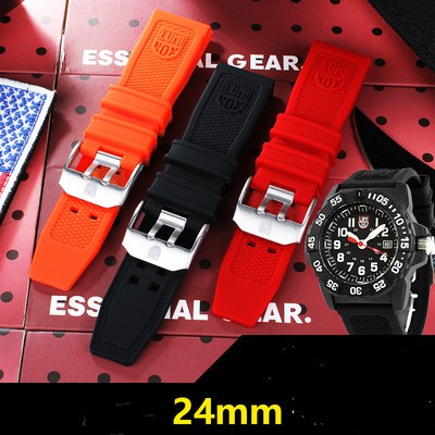 สายนาฬิกาข้อมือ ซิลิโคนนิ่ม ขนาด 24 มม. สําหรับ luminox 3501 3801 3251