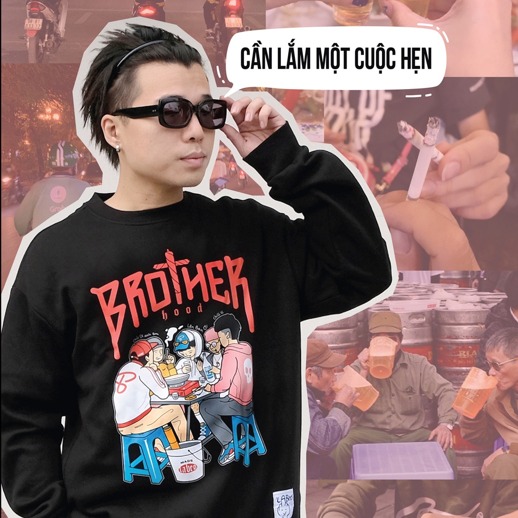 LB15 Labeo studio เสื้อสเวตเตอร์ เสื้อสเวตเตอร์ทรงหลวมของบราเดอร์