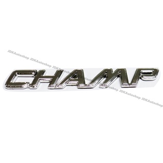 ป้ายโลโก้ ตัวนูน CHAMP สีโครเมี่ยม ติดท้ายกระบะ สำหรับ Toyota Hilux VIGO CHAMP ขนาด 2 X 15 cm.