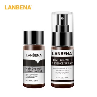 LANBENA สเปรย์+ออยล์ เอสเซนส์ บำรุงผม เพิ่มการเจริญเติบโตของเส้นผม 2 ชิ้น