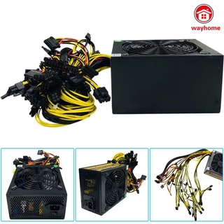 2000W Modular Mining Power Supply for 8 GPU ETH Rig Ethereum Miner 110-240V Active PFC Circuit Power Source(สำหรับขุดบิทคอยน์ GPU Mining Power Supply)